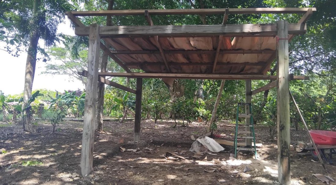 The finished shelter from outside